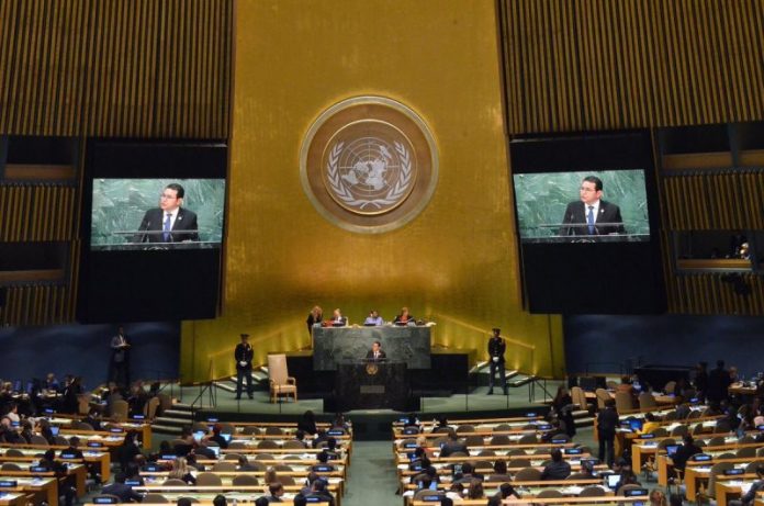 Presidente Jimmy Morales llama ante la ONU a un diálogo estructural en Guatemala