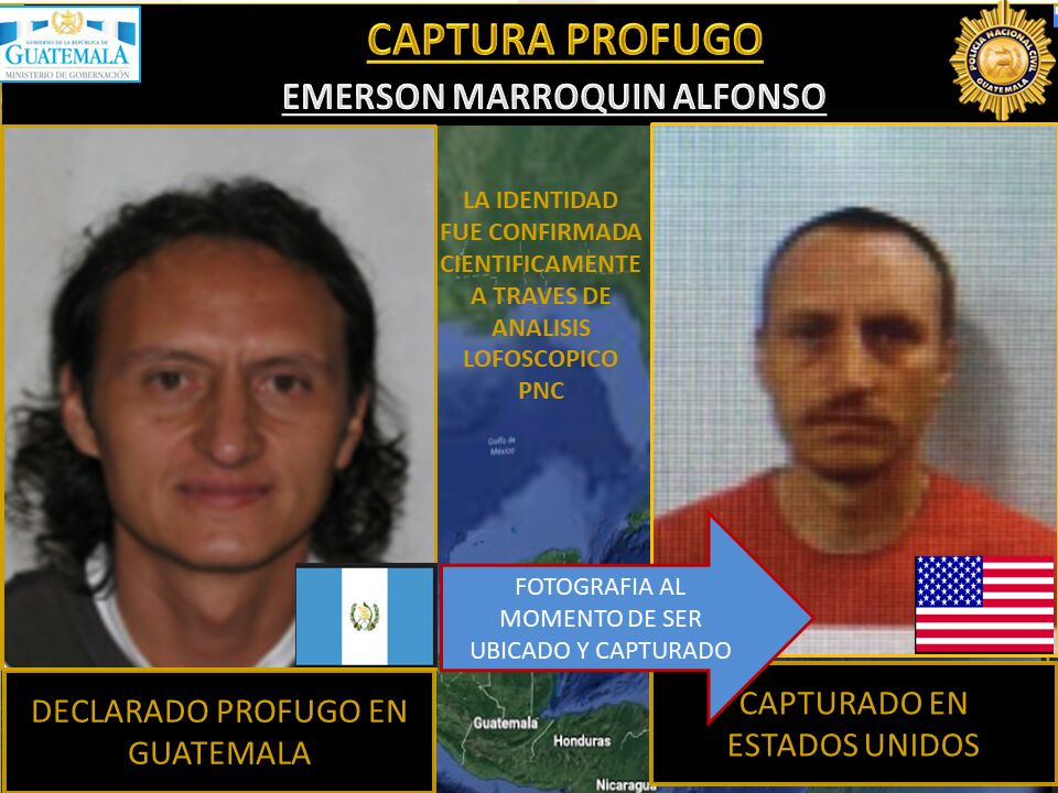 Emerson Jorge Marroquín Alfonzo Capturado en Estados Unidos.