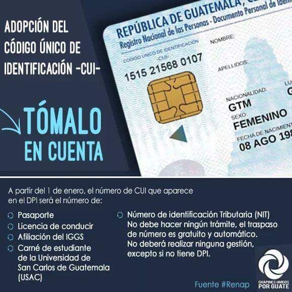 CUI Número de Identificación