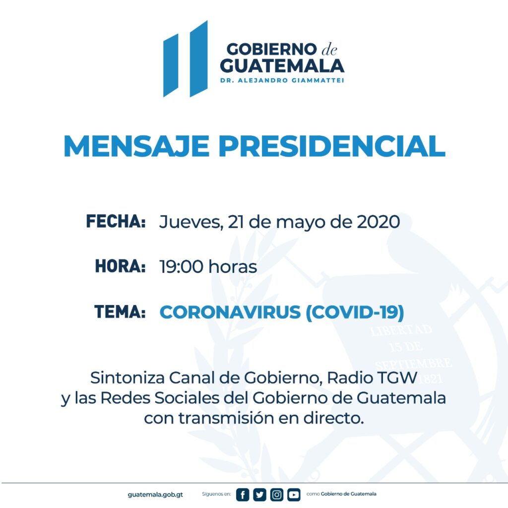 Mensaje Presidencial de Alejandro Giammattei este jueves